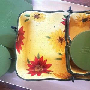 RARE! Temp-tations Sunflower Bakeware Complete Set